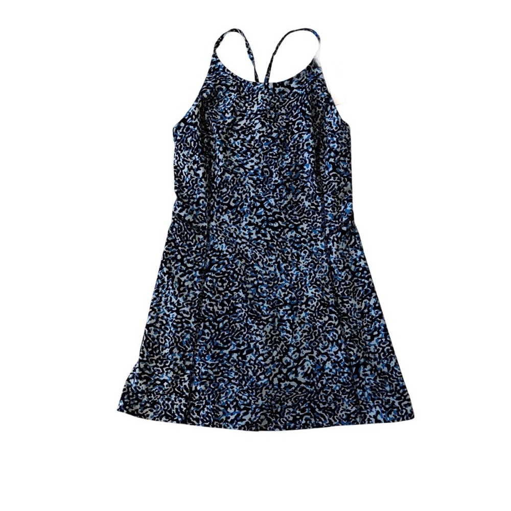 Athleta Print Infinity Dress Robe Printed Clouded Leopard Blue Black